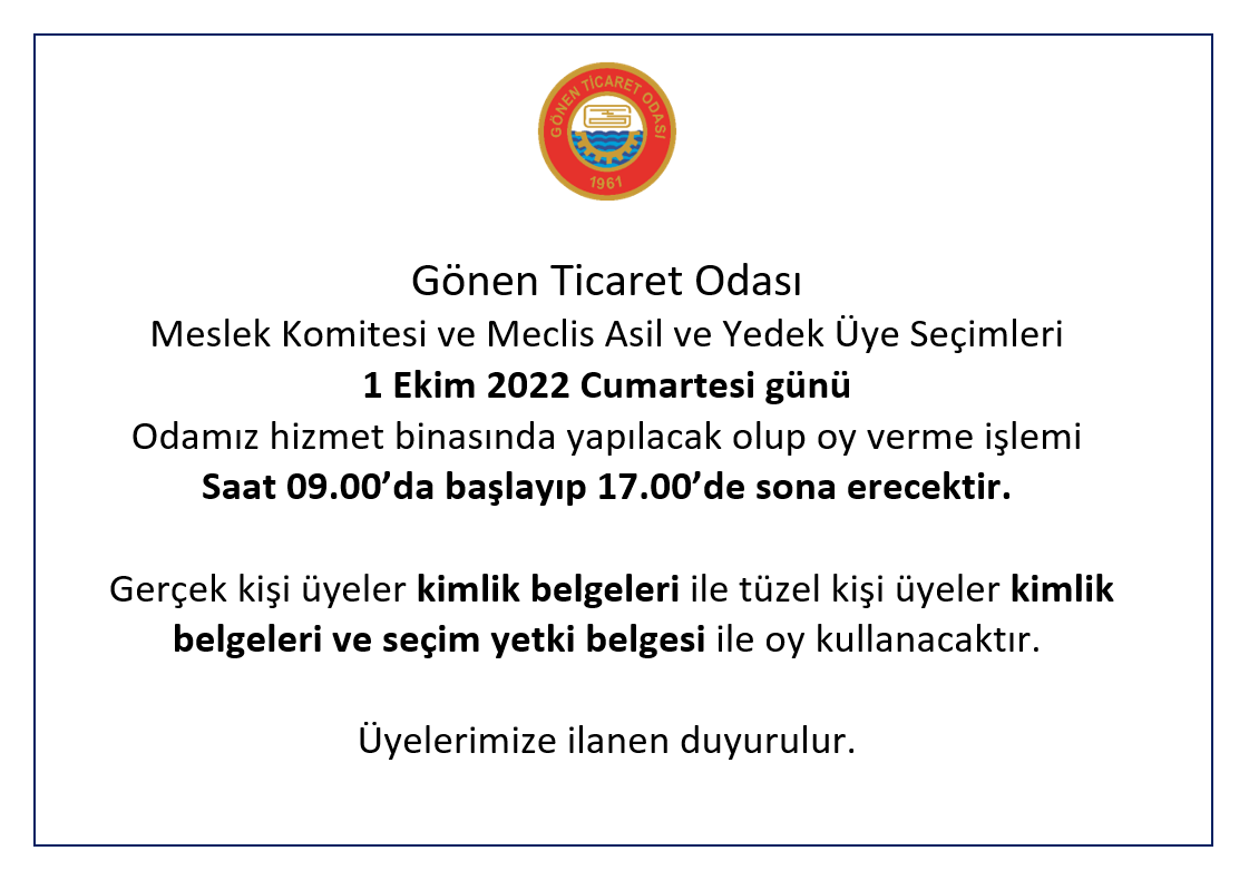 GÖNEN TİCARET ODASI SEÇİMLERİ